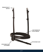 Replacement Noseband of ExionPro Fully Padded Snaffle Bridle with U Shaped Detachable Flash