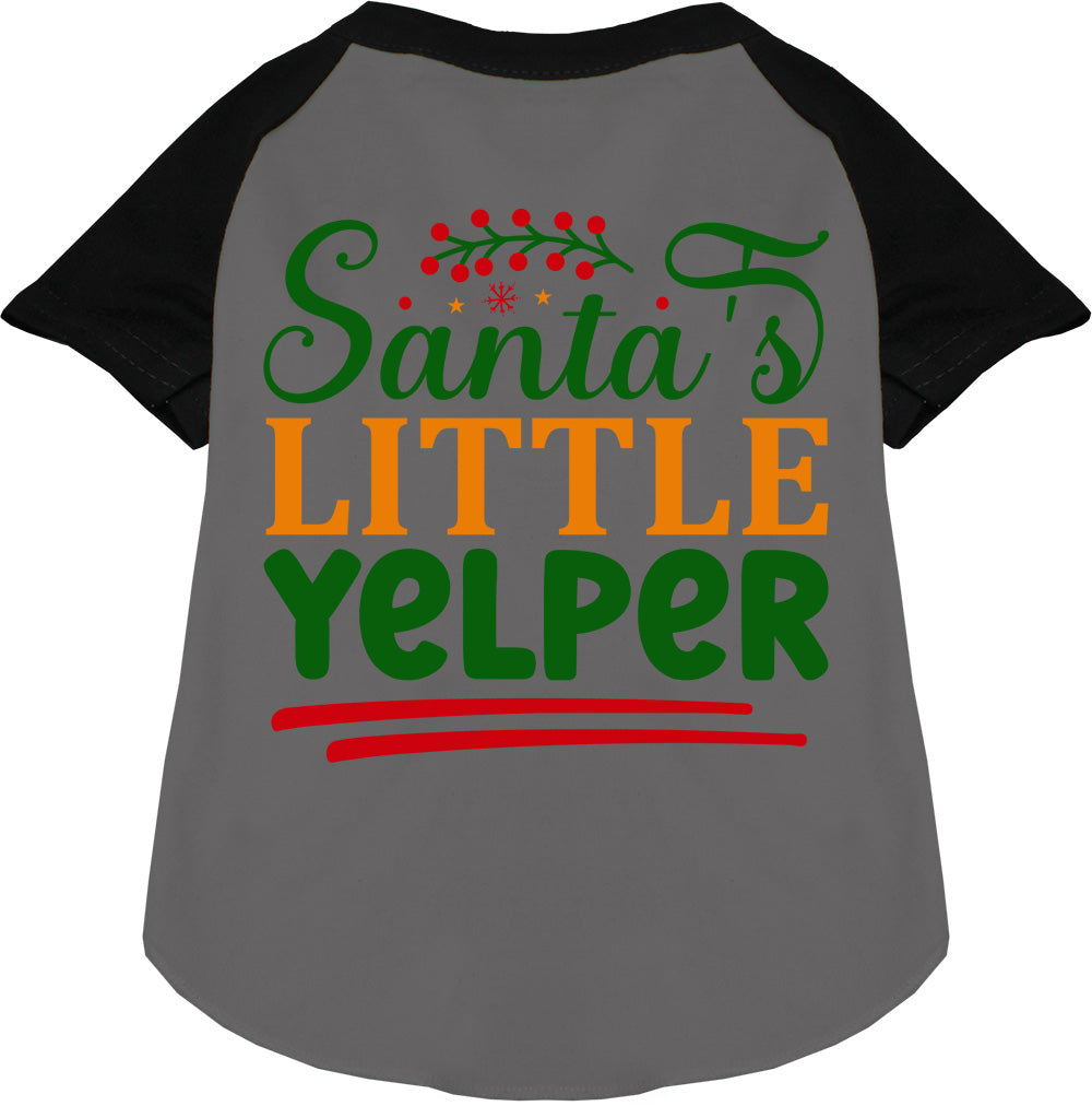 Santa's Little Yelper Pet Raglan Shirt