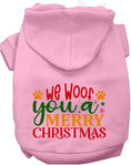 Load image into Gallery viewer, We Woof You a Merry Christmas Pet Hoodie
