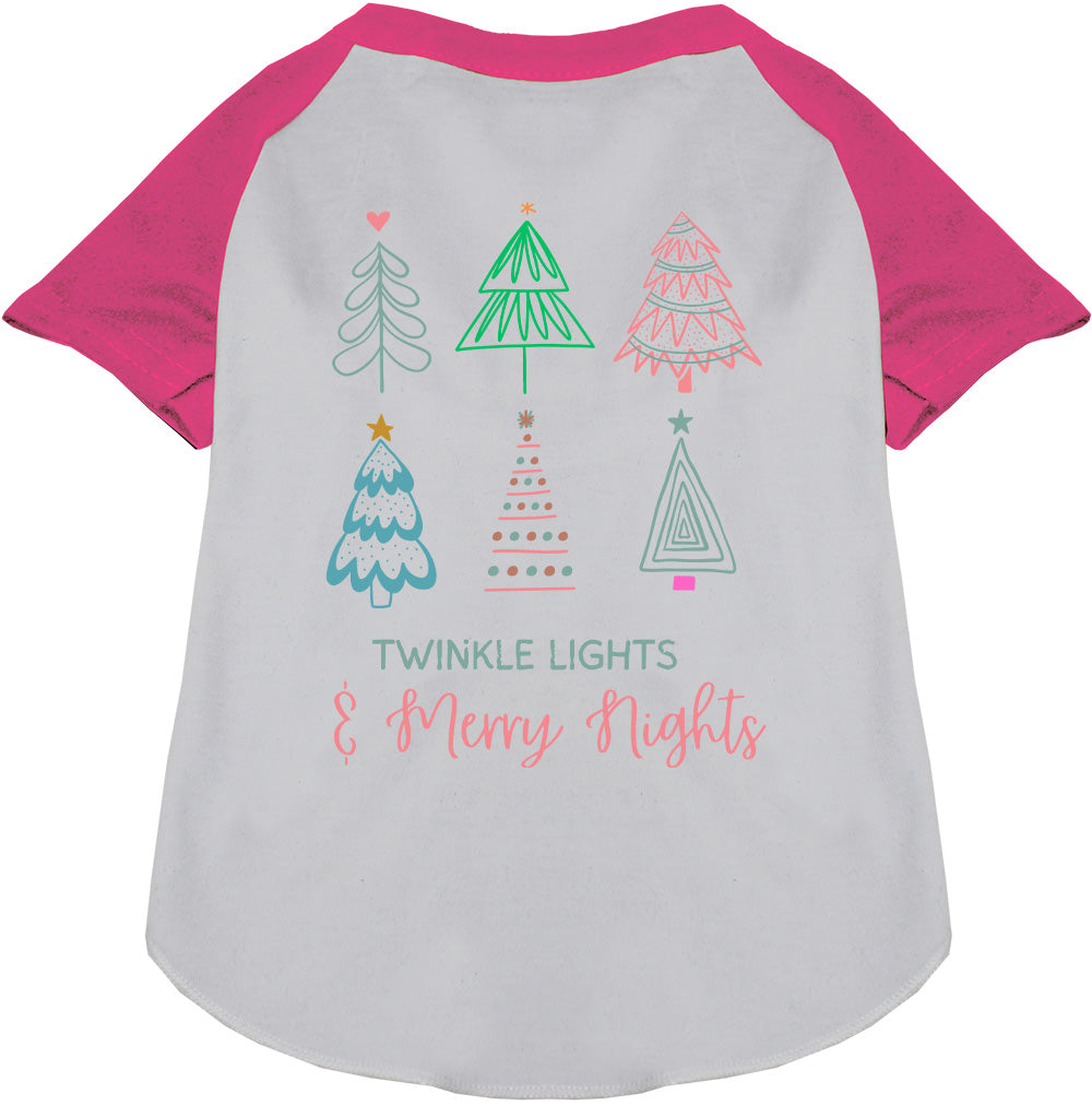 Twinkle Lights, Merry Nights Pet Raglan Shirt