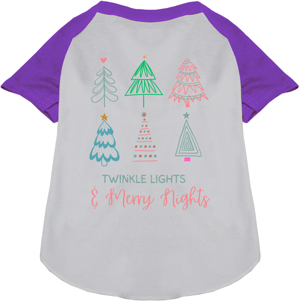 Twinkle Lights, Merry Nights Pet Raglan Shirt