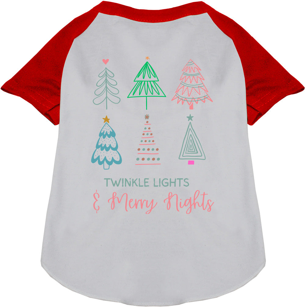 Twinkle Lights, Merry Nights Pet Raglan Shirt