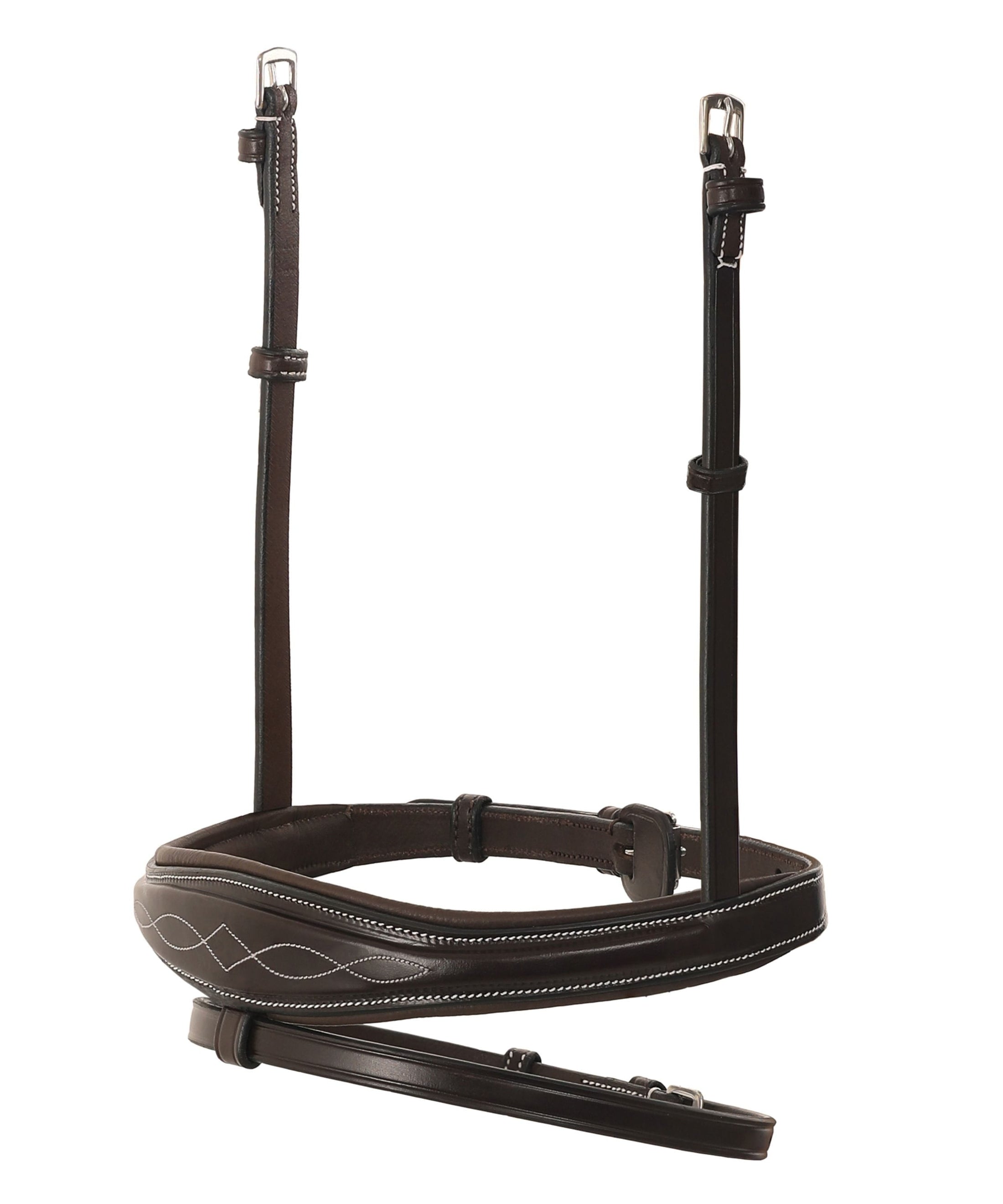 ExionPro Fancy Stitched Raised Anatomical Bridle with Rubber Reins