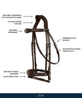 Load image into Gallery viewer, ExionPro Fancy Stitched Raised Anatomical Bridle with Rubber Reins
