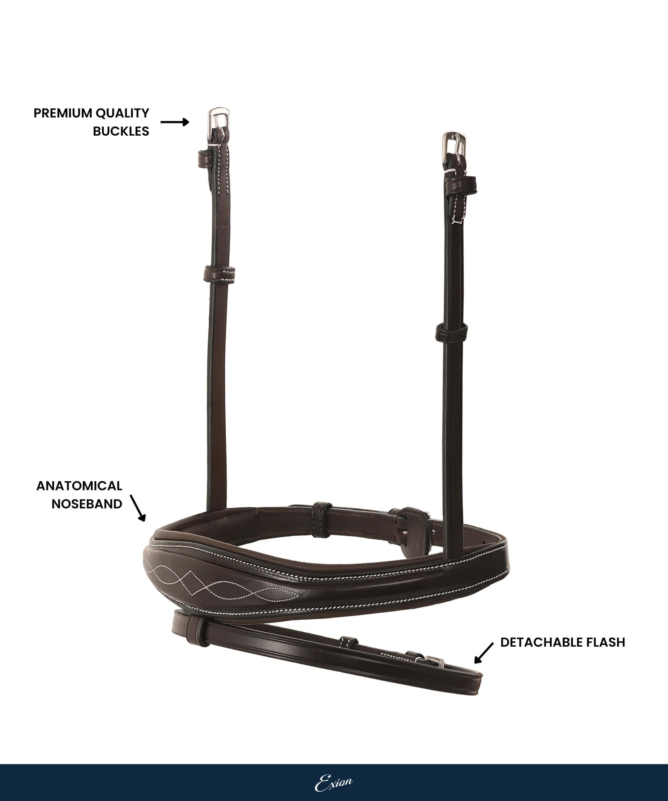 Replacement Noseband of ExionPro Fancy Stitched Raised Anatomical Bridle - Southlake Paws