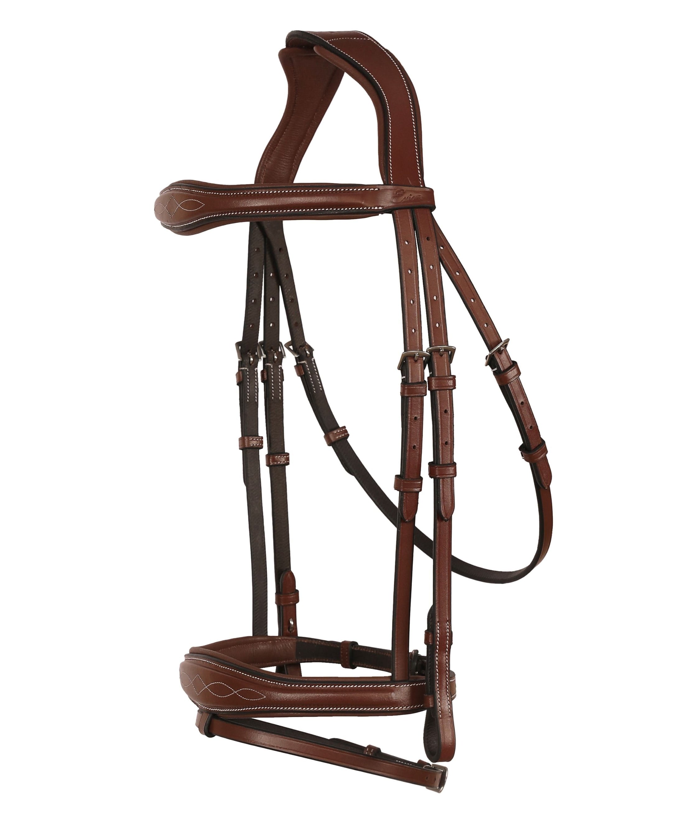 ExionPro Fancy Stitched Raised Anatomical Bridle with Rubber Reins