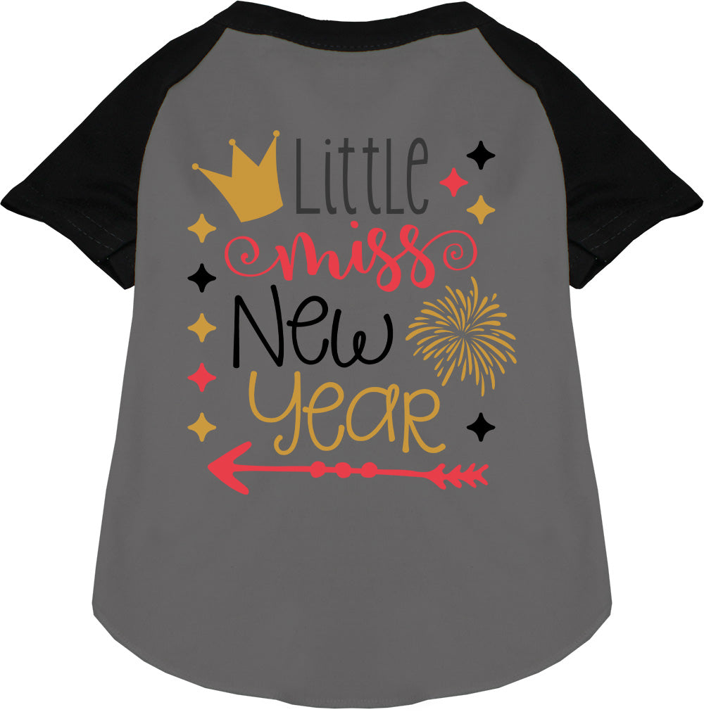 Little Miss New Year Pet Raglan Shirt
