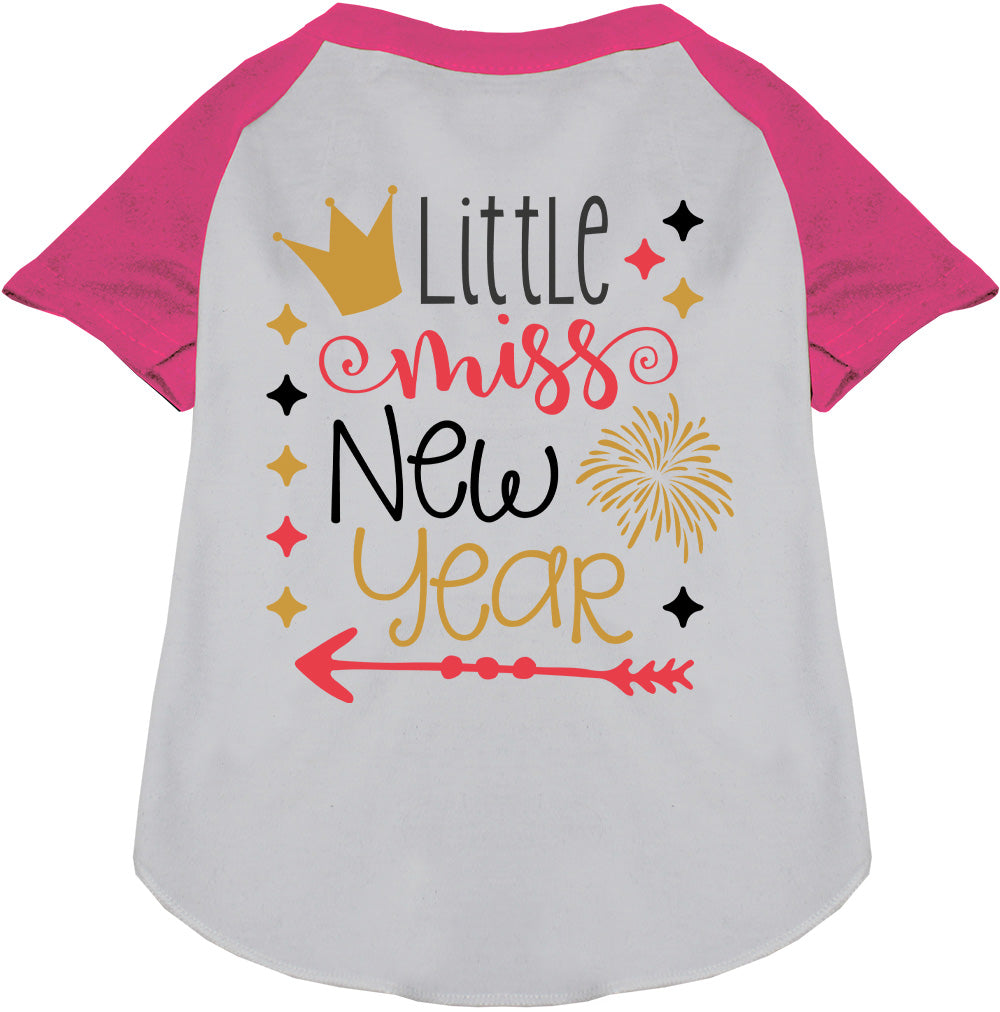 Little Miss New Year Pet Raglan Shirt