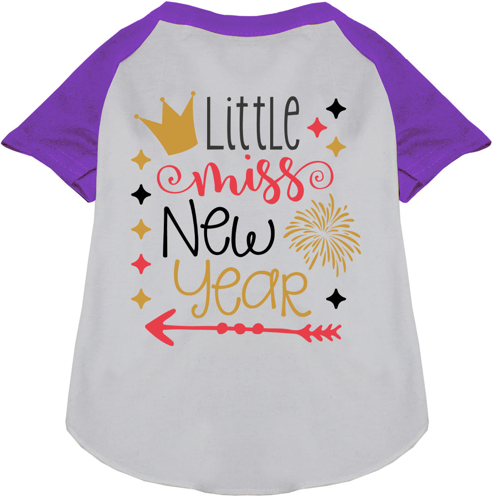 Little Miss New Year Pet Raglan Shirt