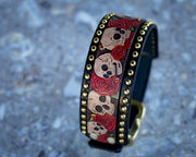 Skull and Roses Dog Collar 