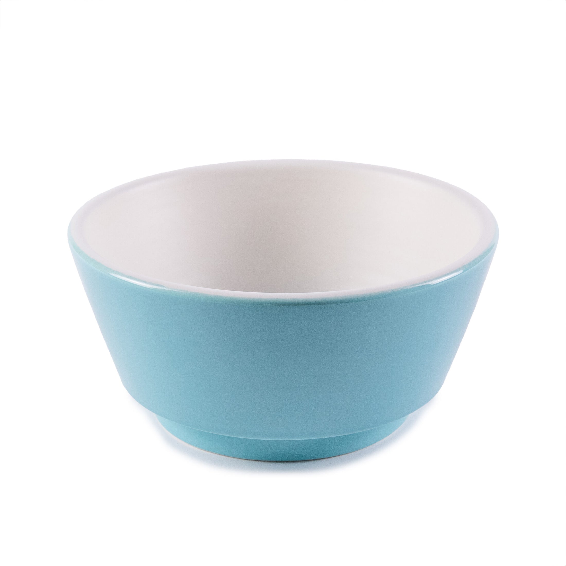 Blue and white ceramic dog bowl