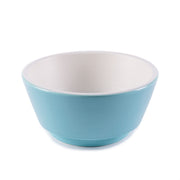 Blue and white ceramic dog bowl
