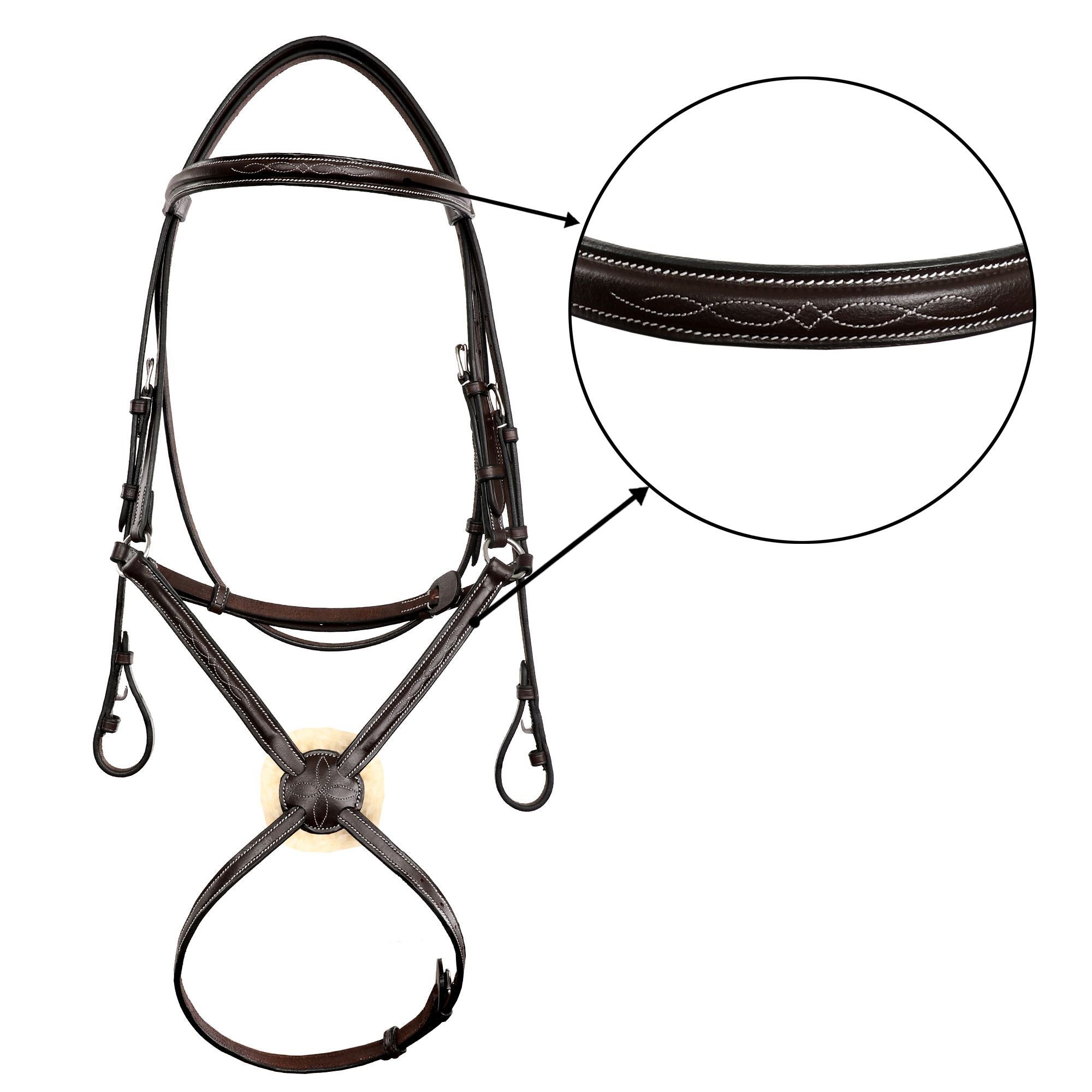ExionPro Traditional Figure 8 Bridle With Laced Reins