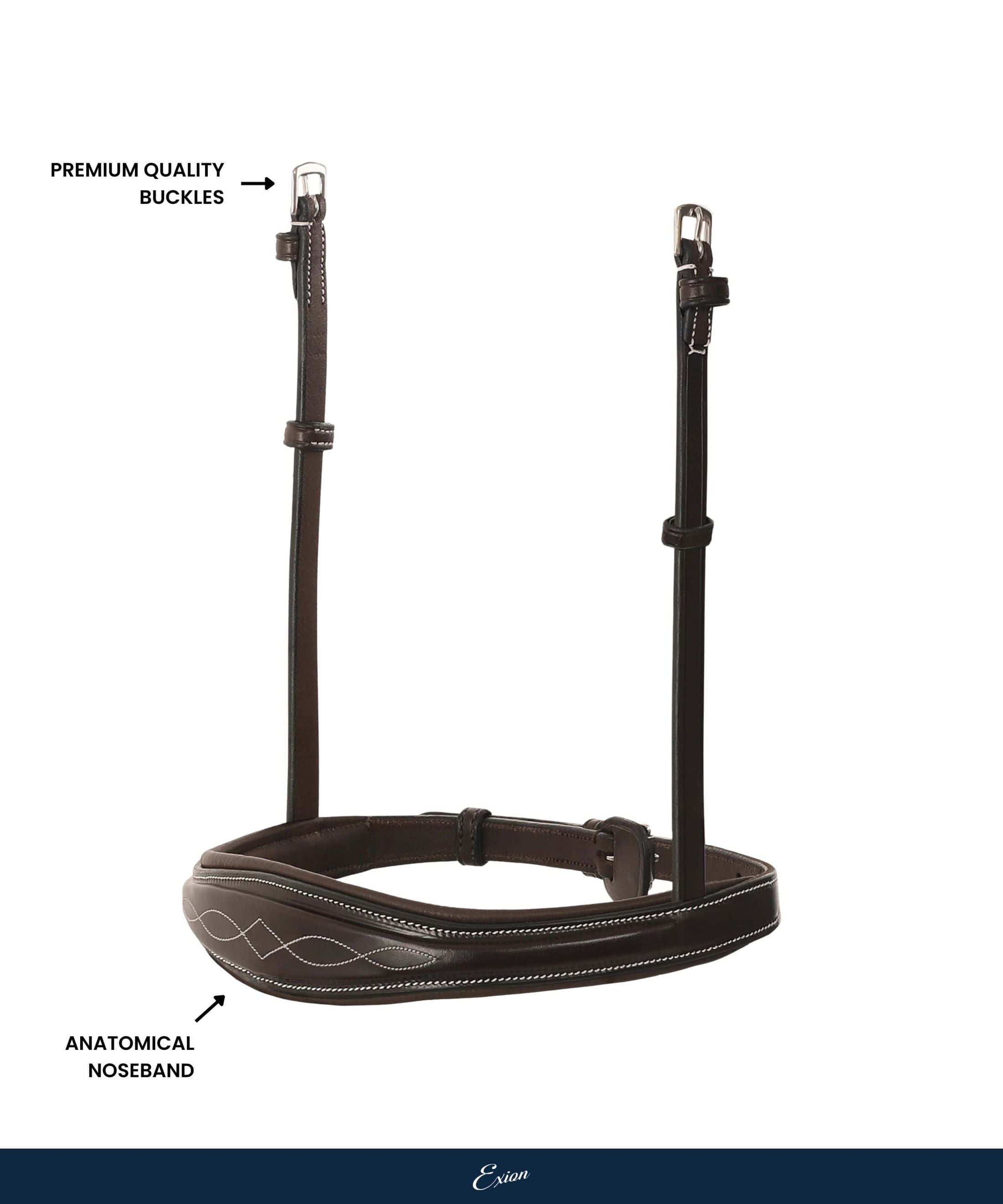 Replacement Noseband of ExionPro Fancy Stitched Raised Anatomical Bridle without Flash - Southlake Paws