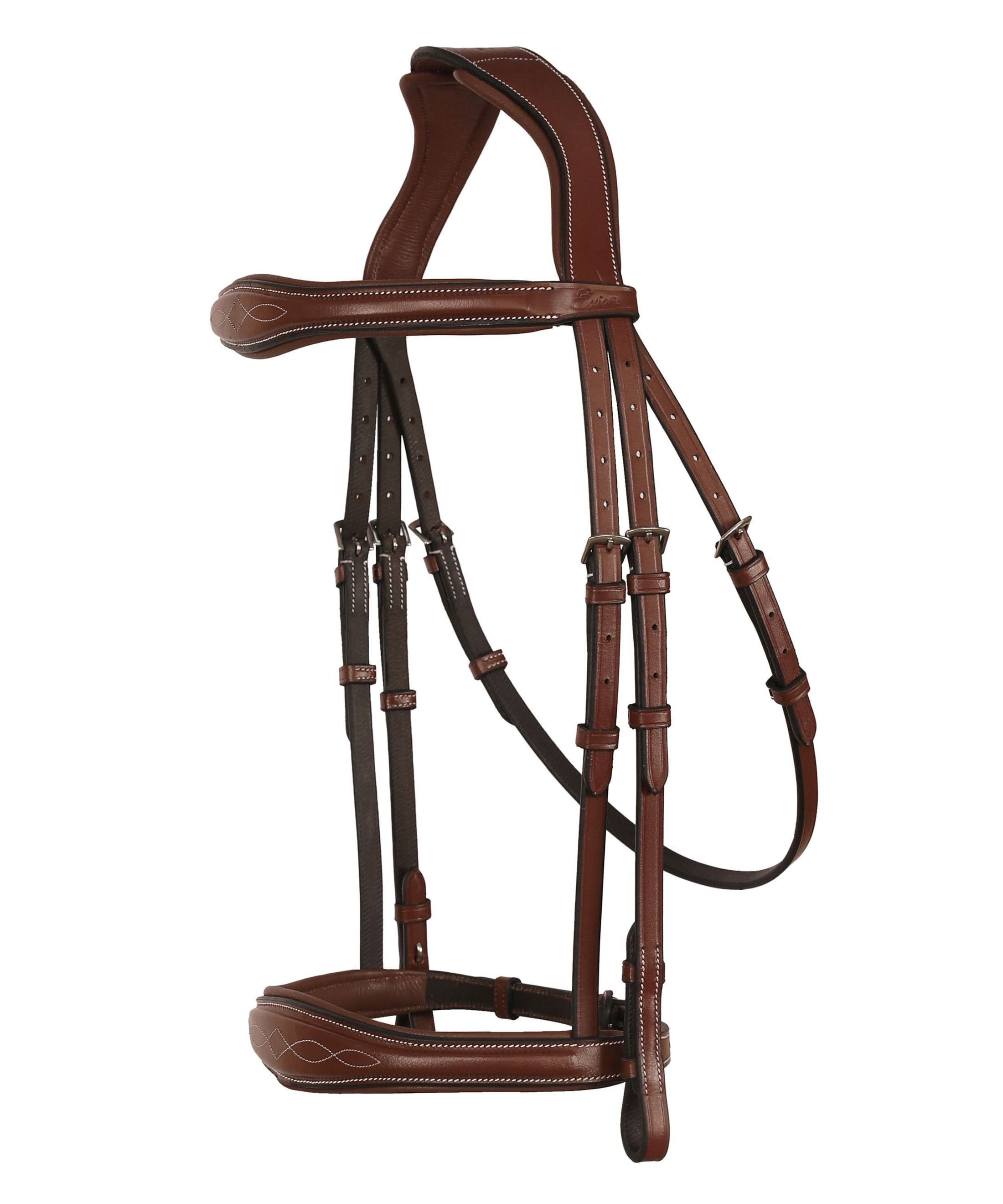 ExionPro Fancy Stitched Raised Anatomical Bridle with Reins without Flash