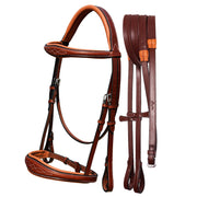 ExionPro Fancy Stitched Raised Anatomical Bridle with Reins without Flash
