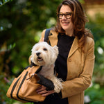 Hammered Leather And Black Dog Carrier