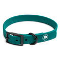 Load image into Gallery viewer, Forest green dog collar by The Modern Dog Company, made from weather and odor-resistant material, featuring a black buckle.
