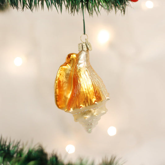 Golden Seashell Ornament - Southlake Paws