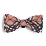 Bias Plaid Tan Bow Tie