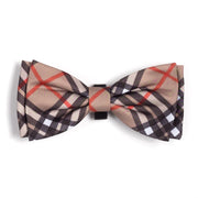 Bias Plaid Tan Bow Tie