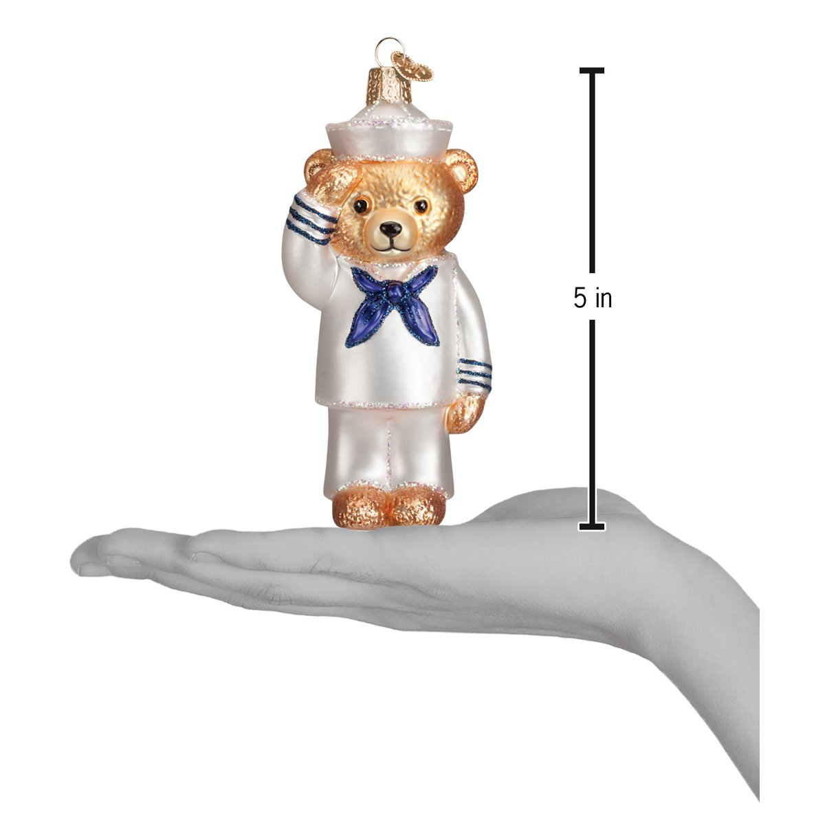 Navy Bear Ornament - Southlake Paws