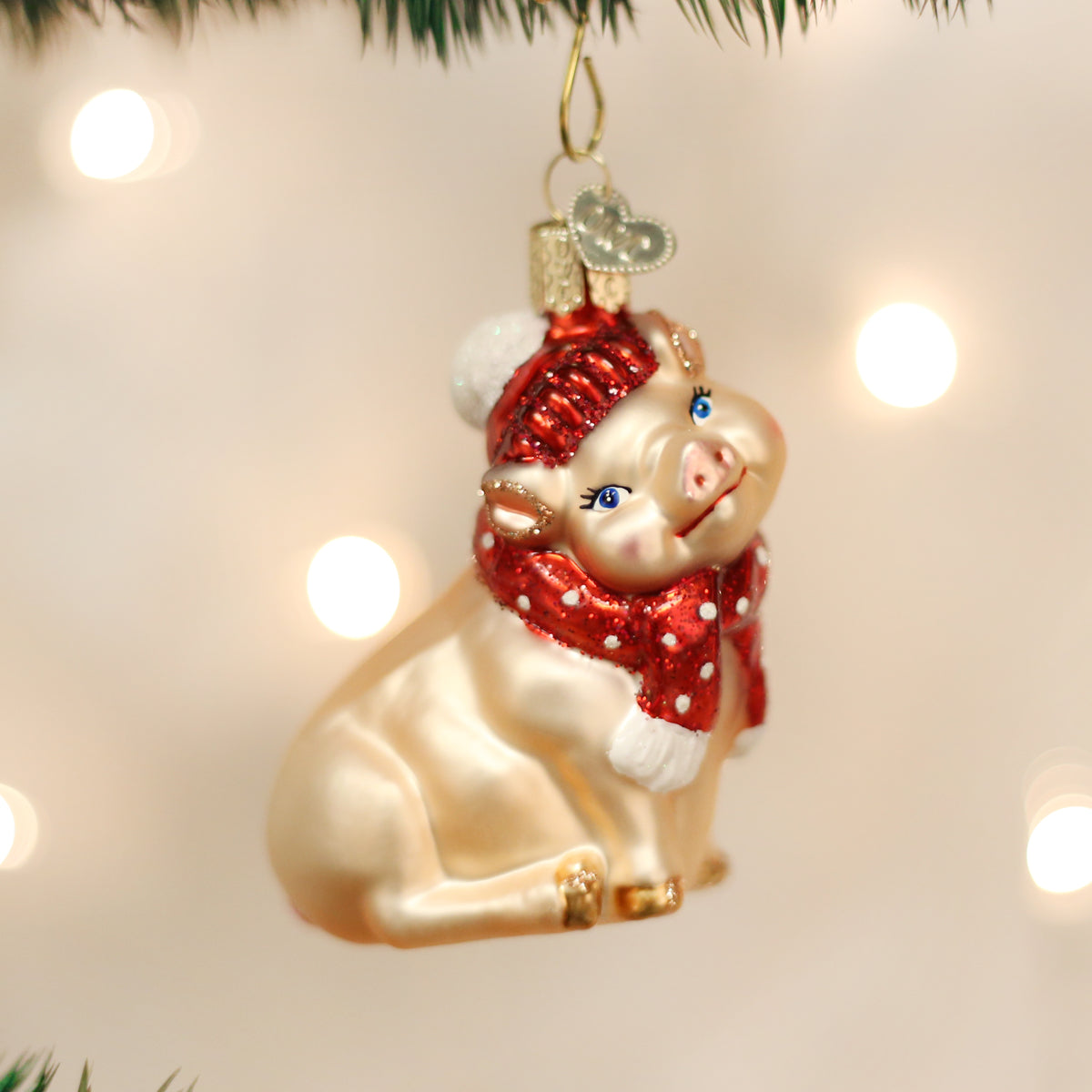 Snowy Pig Ornament - Southlake Paws