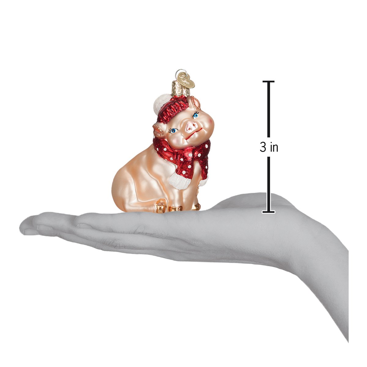 Snowy Pig Ornament - Southlake Paws