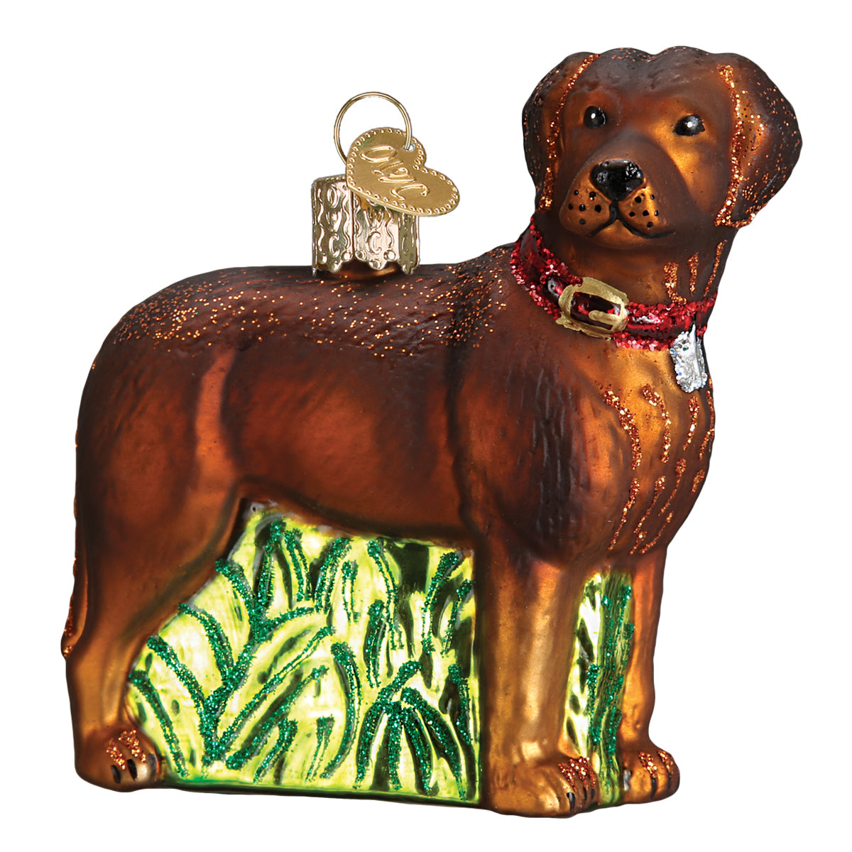 Standing Chocolate Lab Ornament - Southlake Paws