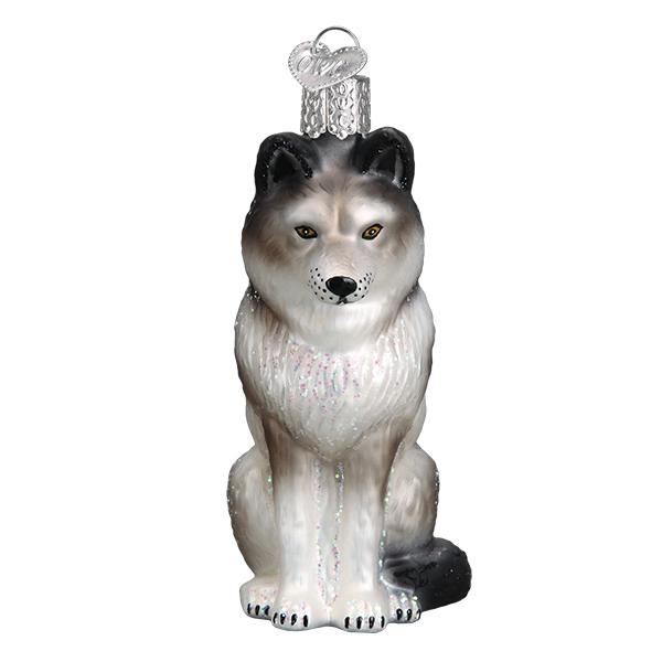 Sitting Wolf Ornament - Southlake Paws