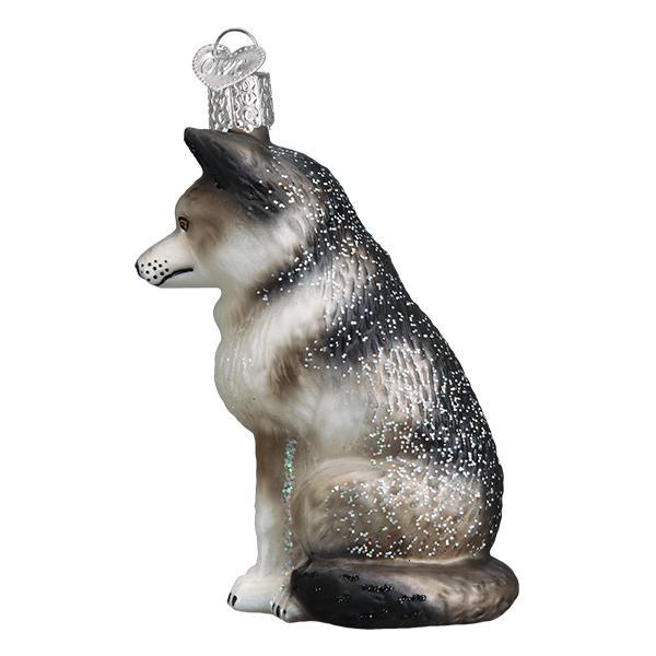 Sitting Wolf Ornament - Southlake Paws