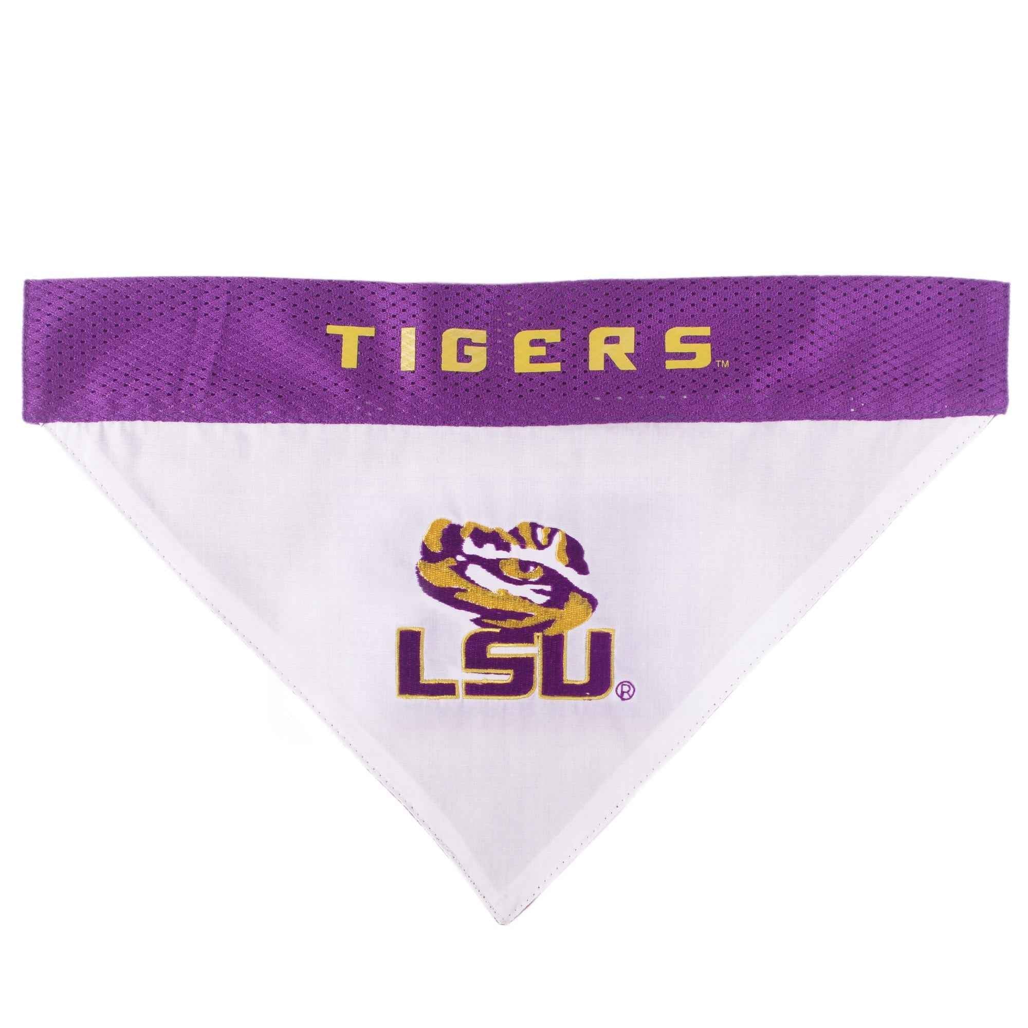 LSU Reversible Small/medium Dog Collar - Official College Pet Fan Gear