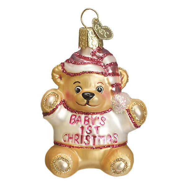 Baby Girl's First Teddy Bear Ornament - Southlake Paws