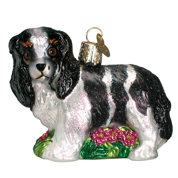 Black/white King Charles Spani Ornament - Southlake Paws