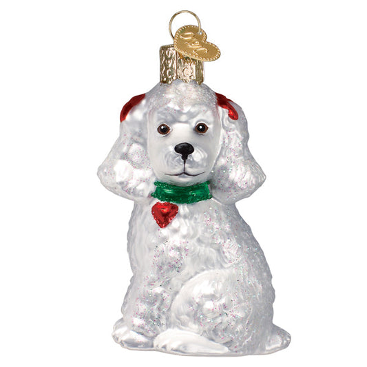 White Poodle Ornament - Southlake Paws