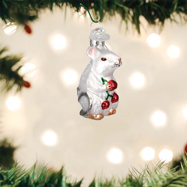 White Mouse Ornament - Southlake Paws