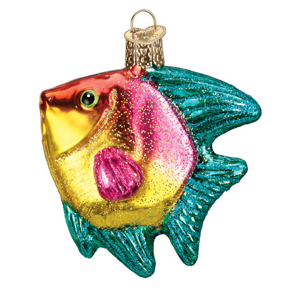 Pink/yellow Tropical Angelfish Ornament - Southlake Paws