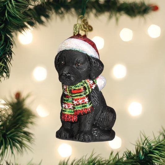 Holiday Black Labrador Puppy Ornament - Southlake Paws