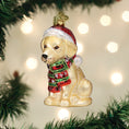 Load image into Gallery viewer, Holiday Yellow Labrador Puppy Ornament - Southlake Paws
