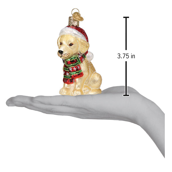 Holiday Yellow Labrador Puppy Ornament - Southlake Paws