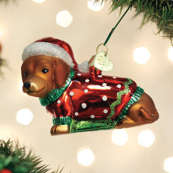 Dashing Dachshund Puppy Ornament - Southlake Paws