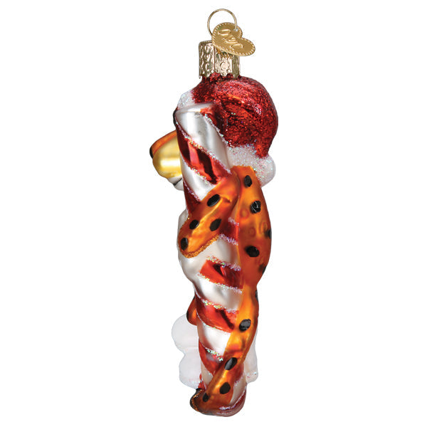 Chester Cheetah On Candy Cane Ornament - Southlake Paws