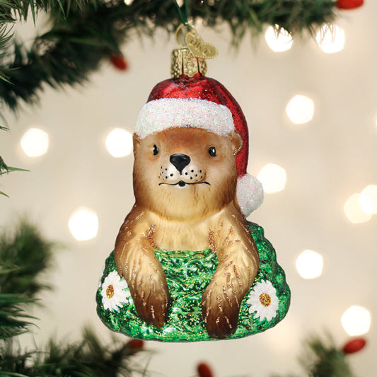 Santa Groundhog Ornament - Southlake Paws