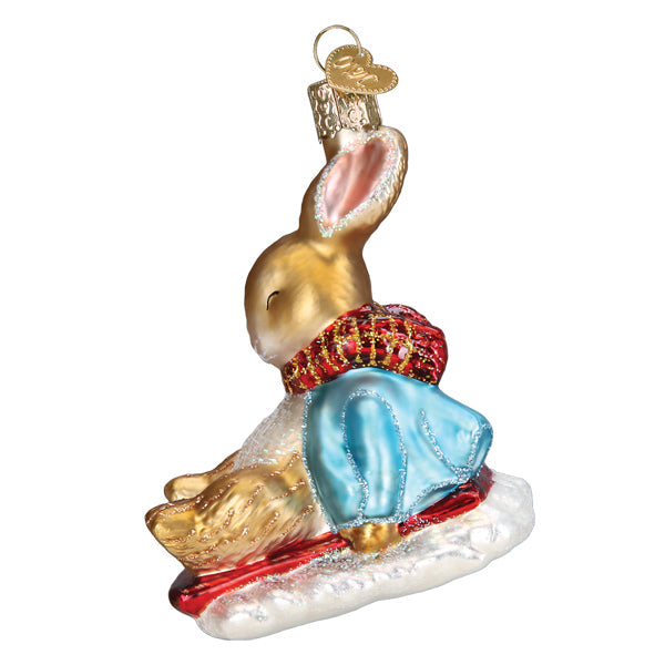 Peter Rabbit On Sled Ornament - Southlake Paws