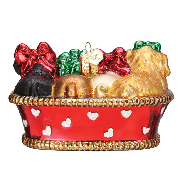 Puppies In A Basket Ornament - Southlake Paws