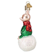 Piglet On Snowball Ornament