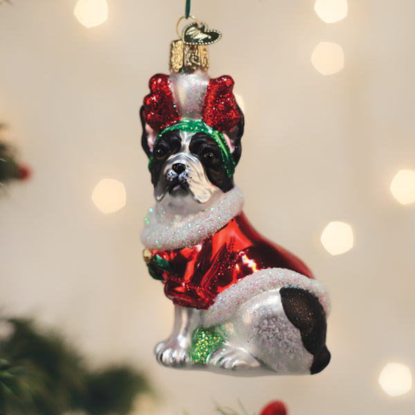 Holiday French Bulldog Ornament - Southlake Paws