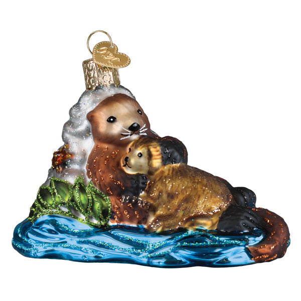 Otter With Pup Ornament - Southlake Paws