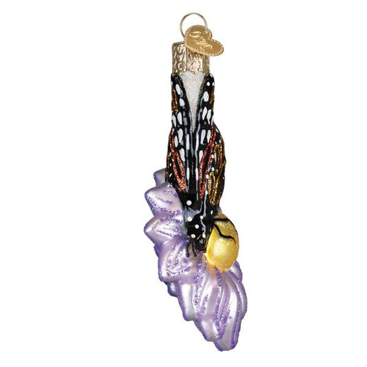 Monarch Butterfly On Flower Ornament - Southlake Paws