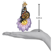 Monarch Butterfly On Flower Ornament